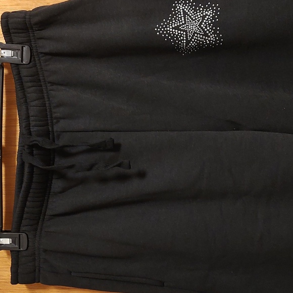 Ladies Fleece Lined Wide Legs Sweatpants With  Side Pockets Size Large - Picture 4 of 6